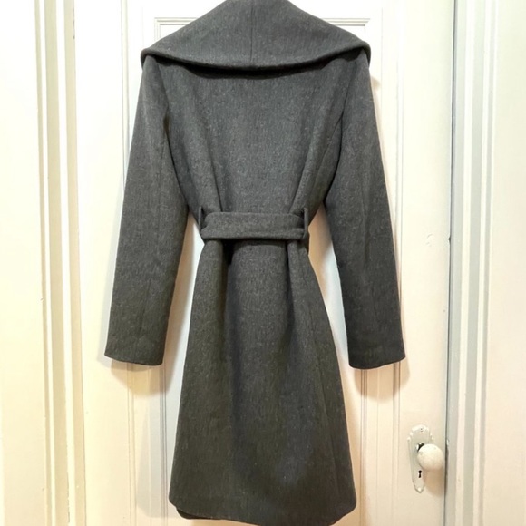 ANN Taylor winter coat small tie 51% wool, 49% polyester warm S wrap layers - Picture 4 of 6